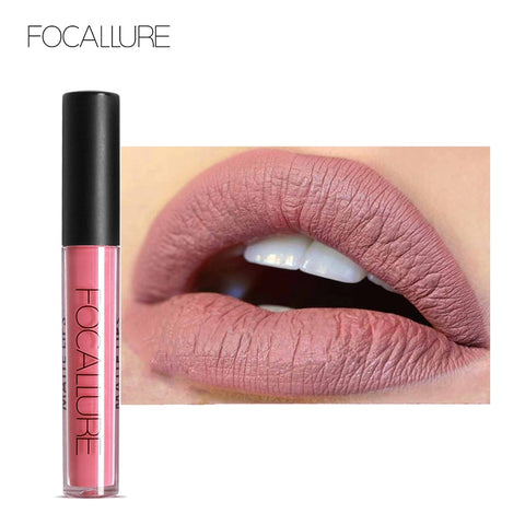FOCALLURE Waterproof Long-lasting Lip Gloss Pigment Dark Purple Black Red Velvet Matte Liquid Lipstick