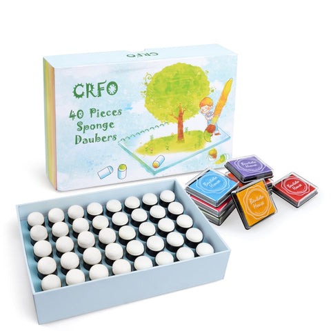 ARSTY Sponge Finger Daubers Foam With Box Finger Painting Craft Set Finger Paint Drawing Sponge Foam Finger Chalk Ink