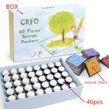 ARSTY Sponge Finger Daubers Foam With Box Finger Painting Craft Set Finger Paint Drawing Sponge Foam Finger Chalk Ink