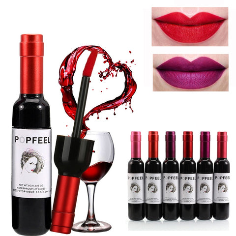 POPFEEL Brand Waterproof Lipgloss Matte Liquid Lipstick Long Lasting Lip Tattoo Lipstick Makeup Lip Latte Liquid Wine Lip Gloss