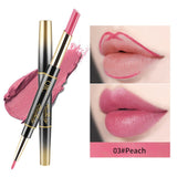 Double Ends Matte Lipstick Lipliner Pencil Waterproof Moisturizing Cosmetics Long Lasting 14 Colors Double-head Lipstick Pen