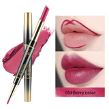 Double Ends Matte Lipstick Lipliner Pencil Waterproof Moisturizing Cosmetics Long Lasting 14 Colors Double-head Lipstick Pen