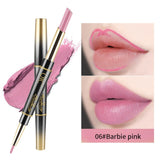 Double Ends Matte Lipstick Lipliner Pencil Waterproof Moisturizing Cosmetics Long Lasting 14 Colors Double-head Lipstick Pen