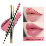 Double Ends Matte Lipstick Lipliner Pencil Waterproof Moisturizing Cosmetics Long Lasting 14 Colors Double-head Lipstick Pen