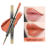 Double Ends Matte Lipstick Lipliner Pencil Waterproof Moisturizing Cosmetics Long Lasting 14 Colors Double-head Lipstick Pen