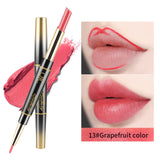 Double Ends Matte Lipstick Lipliner Pencil Waterproof Moisturizing Cosmetics Long Lasting 14 Colors Double-head Lipstick Pen