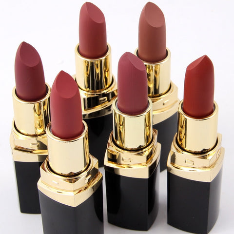 Professional Matte Lipstick Cosmetic Waterproof Long Lasting Pigment Velvet Miss Rose Brand Sexy Red Lip Matte Nude Lipstick