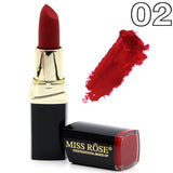 Professional Matte Lipstick Cosmetic Waterproof Long Lasting Pigment Velvet Miss Rose Brand Sexy Red Lip Matte Nude Lipstick