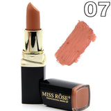 Professional Matte Lipstick Cosmetic Waterproof Long Lasting Pigment Velvet Miss Rose Brand Sexy Red Lip Matte Nude Lipstick