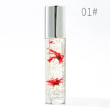 Fashion Flowers Gold Foil Color Long Lasting Lip Gloss Temperature Color Change Lip Gloss Moisture Crystal Transparent Lipstick