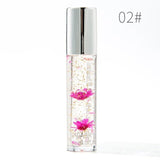 Fashion Flowers Gold Foil Color Long Lasting Lip Gloss Temperature Color Change Lip Gloss Moisture Crystal Transparent Lipstick