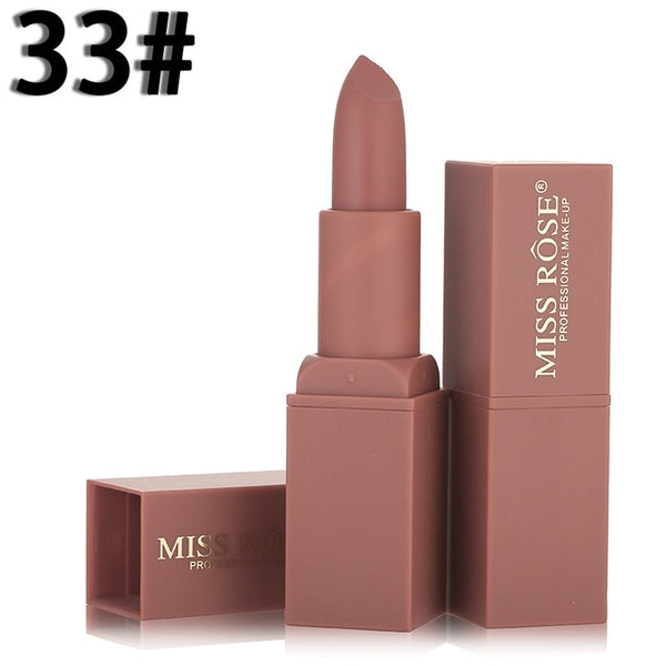 MISS ROSE Brand Matte Lip Stick Waterproof Long Lasting Velvet Sexy Red Lips Pigments Makeup Matte Lipstick Beauty for Lip Stick