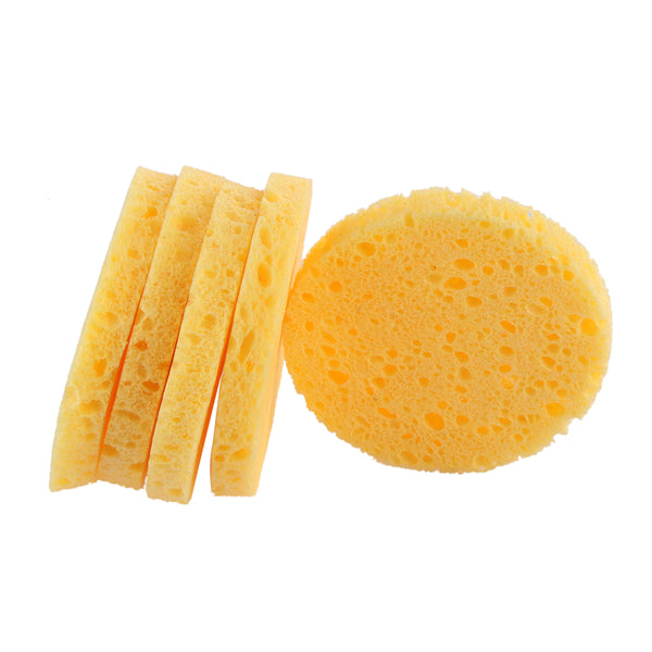 10Pcs Soft Wood Pulp Sponge Cellulose Compress Cosmetic Puff Facial Washing Sponge Face Care Cleansing Makeup Remover Tools
