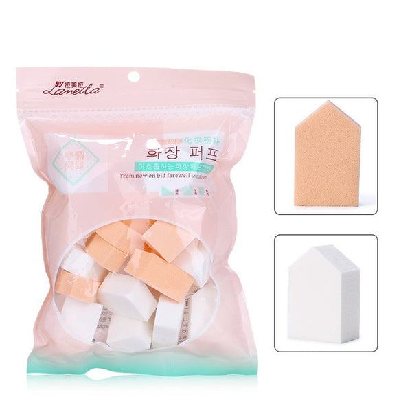 New 15or20 pcs/lot Rhombus Face Sponge Cleansing Beauty Makeup Sponges For Women Make Up dry and wet Soft Cosmetic Puff