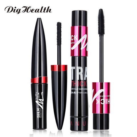 2pcs/set Waterproof Mascara 4d Silk Fiber Eyelash Lengthening Natural Eye Lashes Volume Extension Cosmetic Mascara