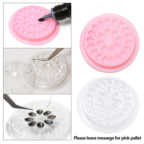False Eyelashes Extension Glue Holder Fake Eye Lashes Extension Pallet Pads Plastic Gasket For Eyelash Extensions Flower shape