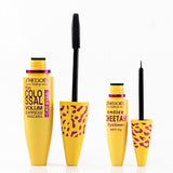 1PC Mascara Yellow Tube Thick Curling Extended Waterproof Lasting Black Concentrated Eye Mascara Cosmetics