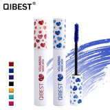 1Pcs QIBEST 7 Colors mascara red blue yellow purple cream Thick curling lengthening eyelash extension waterproof 4D mascara