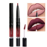 MISS ROSE 2 in 1 Liquid Lip Gloss Matte Lipsick Waterproof Long Lasting Makeup Cosmetics Nude Color smooth Lipliner Pencil TSLM2