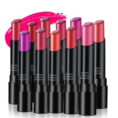 New Arrival Brand Beauty Matte Nude Lipstick Long Lasting Tint Glitter Lips Stick Cosmetics Lipgloss Makeup Red Nice Face Tools