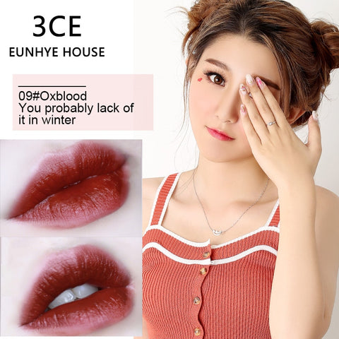 3CE EUNHYE HOUSE Matte Lipstick Waterproof Colorful Long-lasting Professional  Lip Stick Cosmetic Sexy Beauty Red Warm Ladies
