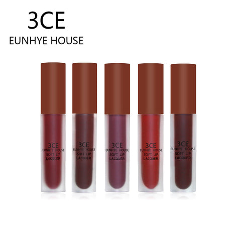 3CE EUNHYEHOUSE Matte Liquid Lipstick Waterproof Best Hot Sale Brick red Moisturize lipstick  Lip Gloss Lips Makeup