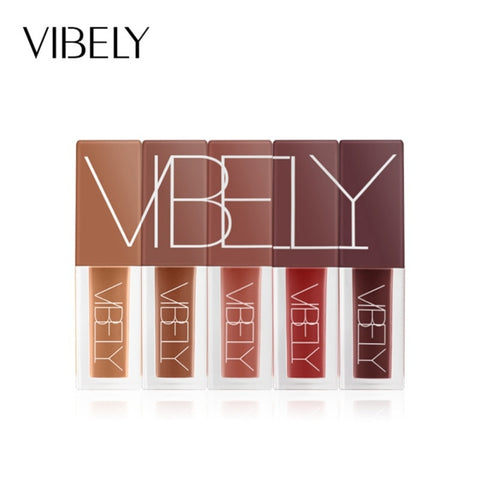 Vibely Brand Makeup 5pcs/set Long Lasting Lip Color Velvet Red Brown Pigment In Ink Liquid Cosmetic For Lips Nude