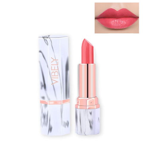 VIBELY Marble Red Velvet Matte Lipsticks Waterproof Long Lasting Not Mottled Pink Lip Stick Suitable for Autumn and Winter TSL