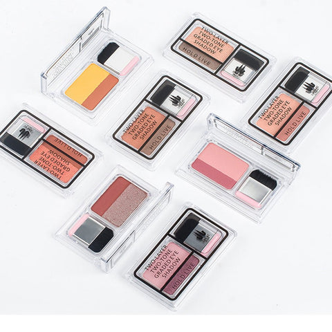 2 Colors Eye Shadow Palette Double Gradient Eye Shadow Disc 3 Seconds Charming Eye Makeup Cosmetics With Brush