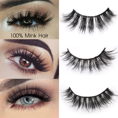 Sexy curly Mink Hair False Eyelashes 3D Natural/Thick Long Eye Lashes Wispy Eye Makeup Tools Faux Eye Lashes