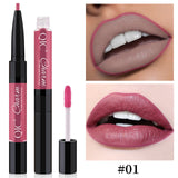 1 Pcs Double-ends  Sexy Lipstick Lip Glaze Lipliner Moisturizing Cosmetics Long Lasting FM88