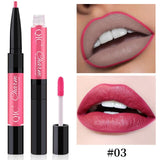 1 Pcs Double-ends  Sexy Lipstick Lip Glaze Lipliner Moisturizing Cosmetics Long Lasting FM88