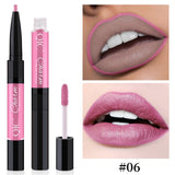 1 Pcs Double-ends  Sexy Lipstick Lip Glaze Lipliner Moisturizing Cosmetics Long Lasting FM88