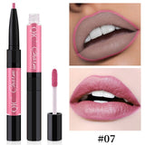 1 Pcs Double-ends  Sexy Lipstick Lip Glaze Lipliner Moisturizing Cosmetics Long Lasting FM88