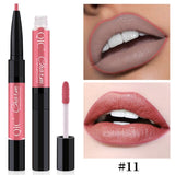 1 Pcs Double-ends  Sexy Lipstick Lip Glaze Lipliner Moisturizing Cosmetics Long Lasting FM88