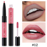 1 Pcs Double-ends  Sexy Lipstick Lip Glaze Lipliner Moisturizing Cosmetics Long Lasting FM88